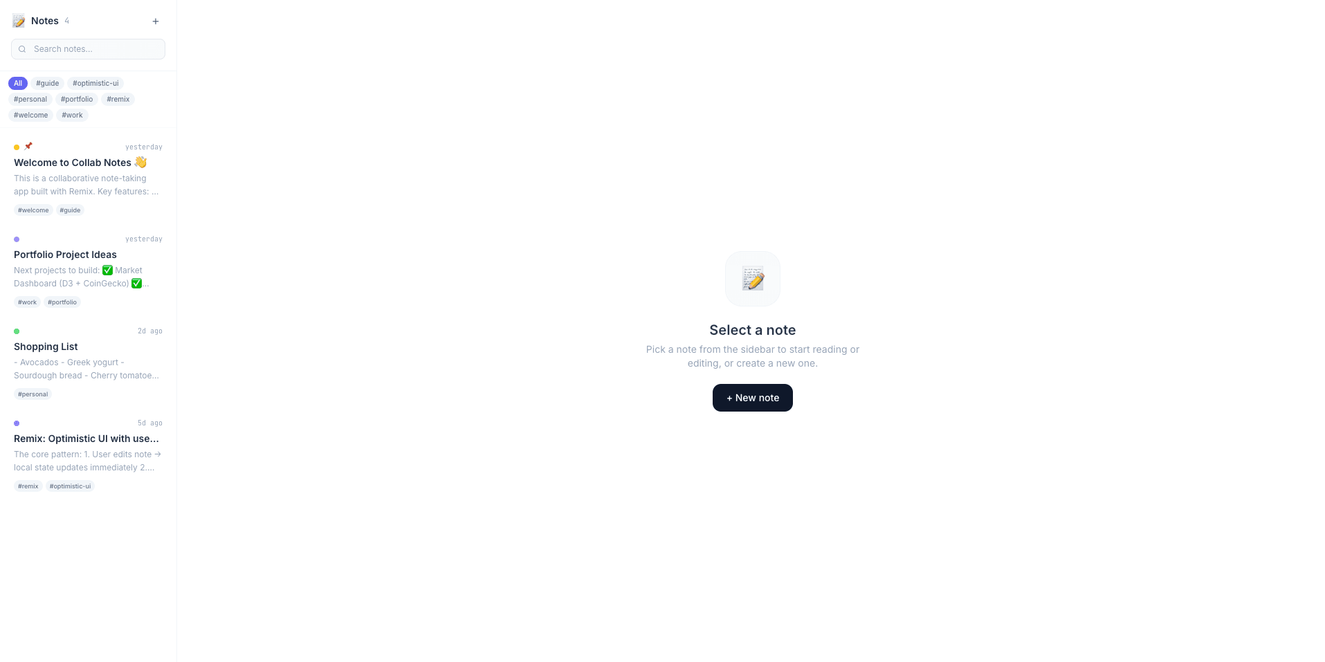 Collab notes portfolio