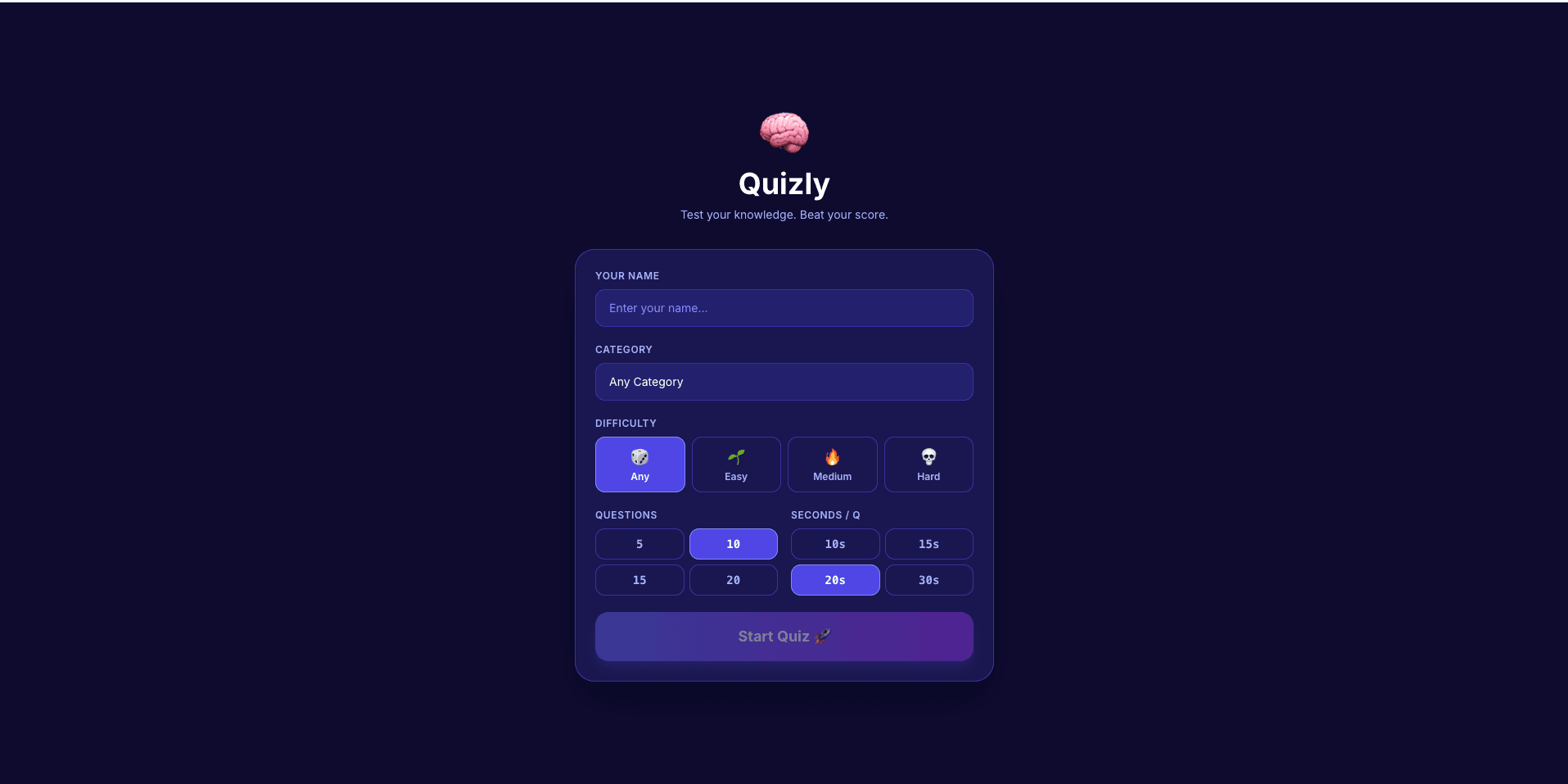 Quiz/Trivia App portfolio